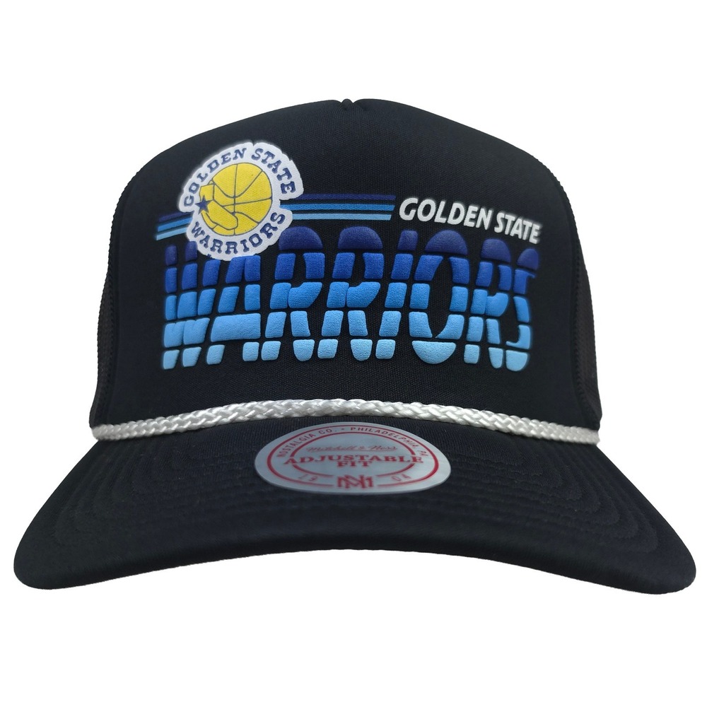Golden State Warriors Mitchell & Ness NBA Trucker Hat Cap 3D Puff Print NWT